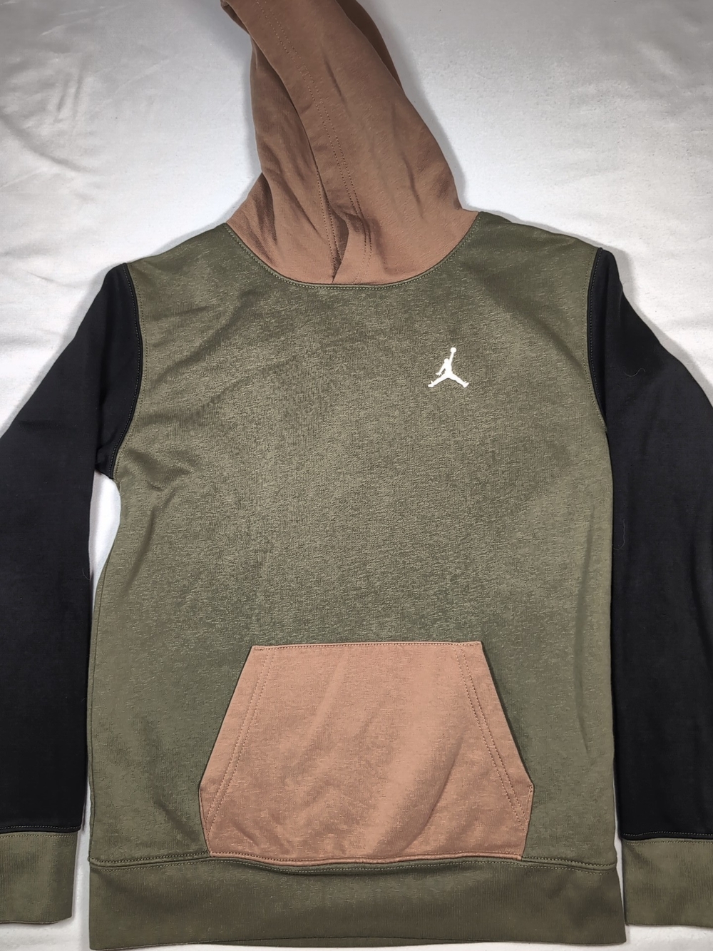 Jordan Colorblock Olive, Brown & Black Pullover Hoodie